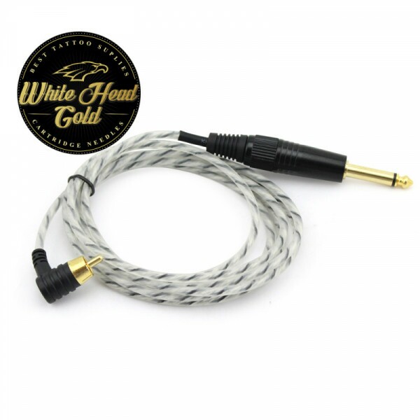 CABO RCA WHITE HEAD GOLD - COR: PRETO - PLUG 90º GRAUS