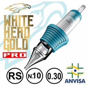 CARTUCHO COM AGULHA WHITE HEAD GOLD 0,30mm Ref.13RS-10 PRO Anvisa