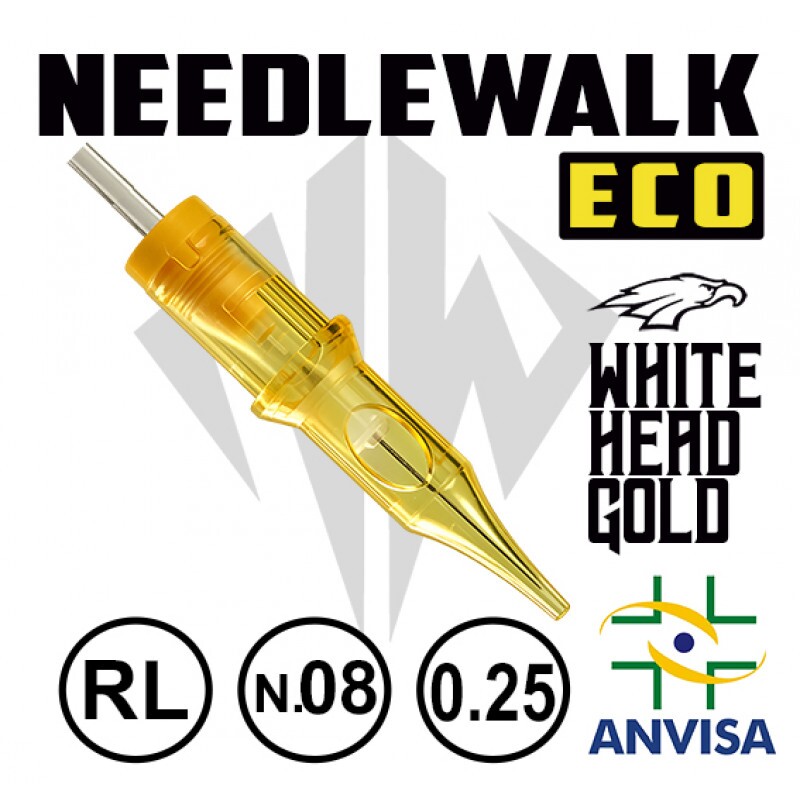 CARTUCHO WHITE HEAD / NEEDLEWALK LINHA ECO 03RL-08 (CX 20 UNID) CARTUCHO WHITE HEAD / NEEDLEWALK LINHA ECO 03RL-08 (CX 20 UNID)